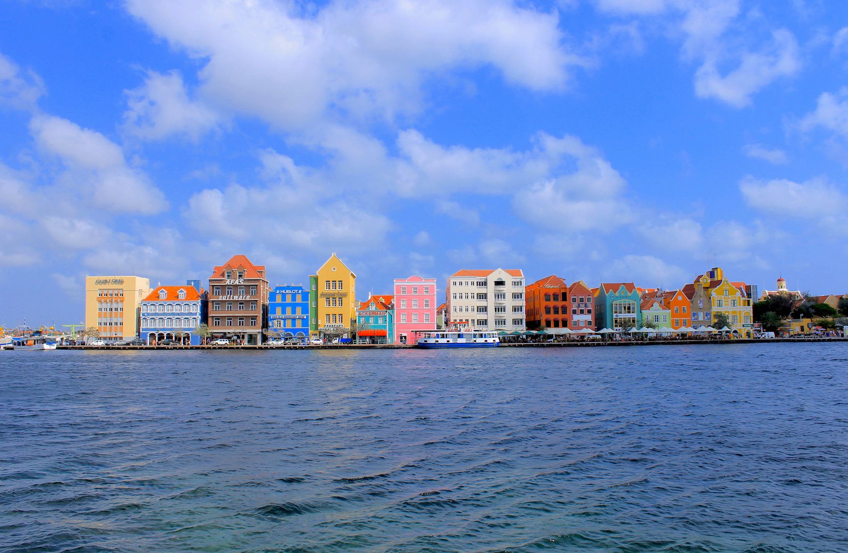 Coastal scene in Curacao, Caribbean Sea.